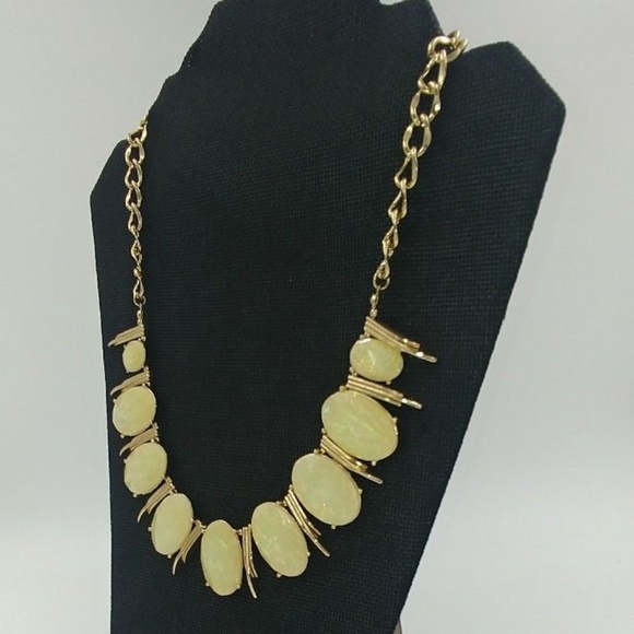 Spiked Diamante Jeweled Stone Gold Necklace - Picture 2 of 3